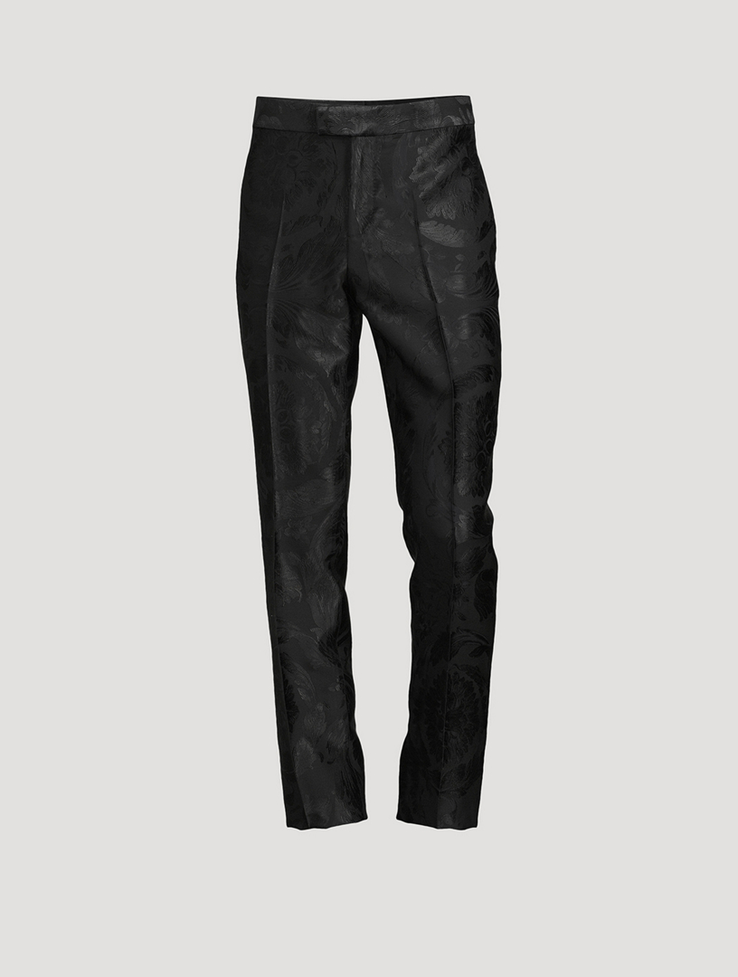 VERSACE Barocco Jacquard Wool-Blend Pants