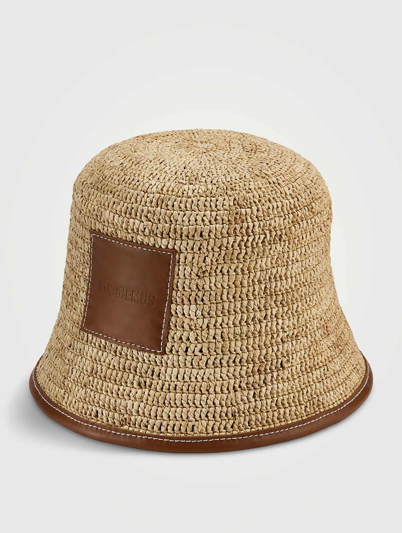 ハット Jacquemus Soli Bucket Hat In Light Brown Leather JACQUEMUS Le Bob Soli Bucket Hat | Holt Renfrew