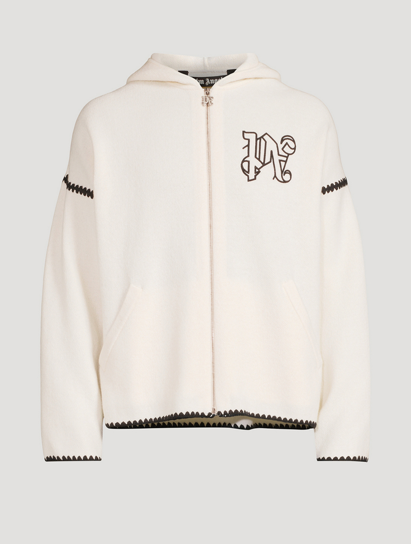 Monogram Wool-Blend Zip Hoodie