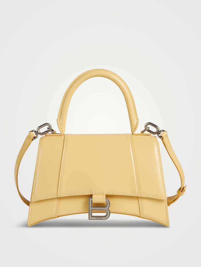 Hourglass Leather Top Handle Bag