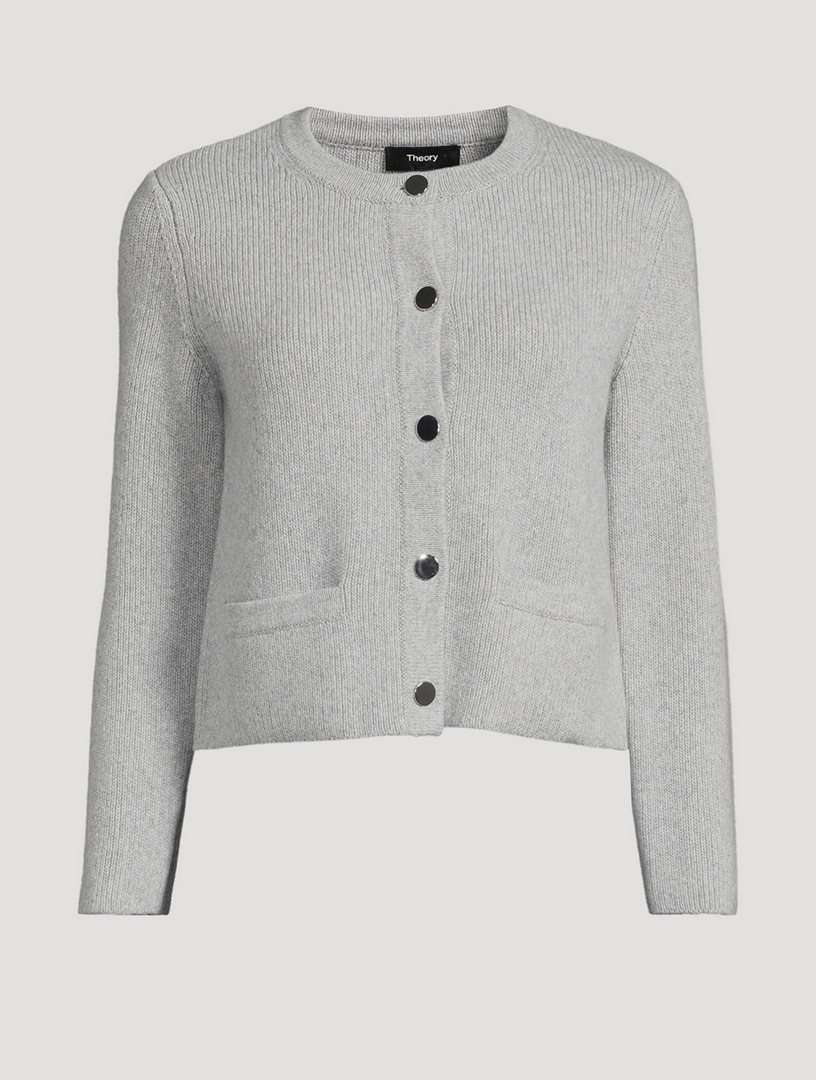 Wool and cashmere cropped cardigan, Theory