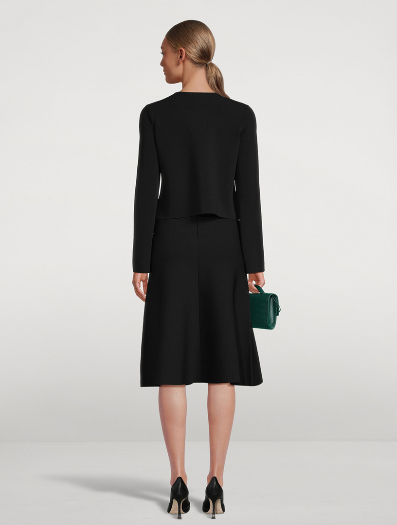 Crepe Knit Layered Midi Dress