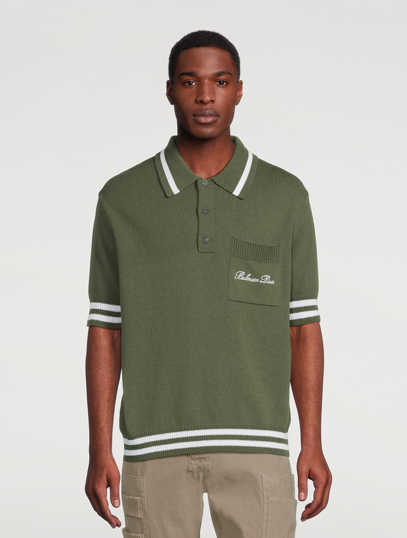 BALMAIN Cotton-Blend Polo Shirt | Holt Renfrew