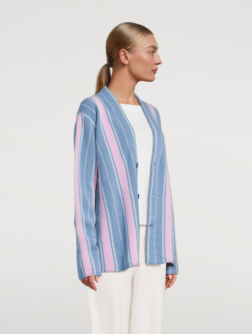 Baja Everywhere Stripe Jacquard Cashmere Cardigan