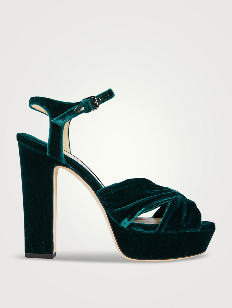 Velvet platform online sandals