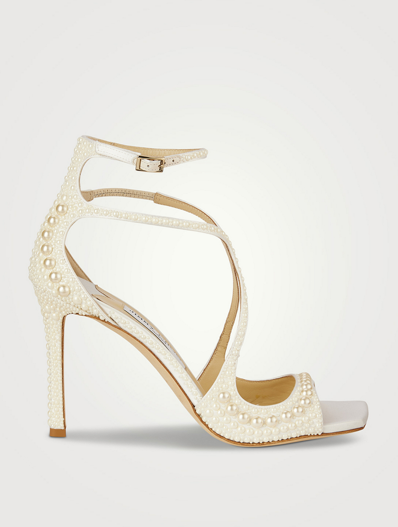 Crystal Narrow Band High Heel Gold Sandals Heels With Open Toe And