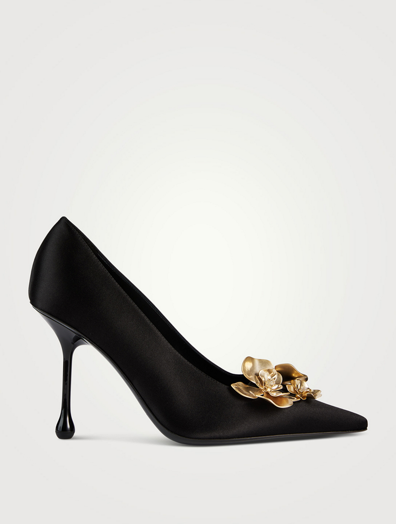 Jimmy choo black hot sale and gold shoes