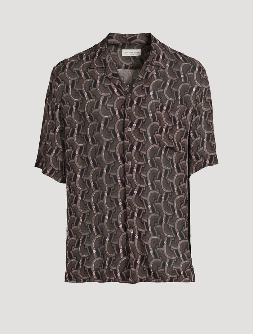 Georgette Printed Short-Sleeve Shirt