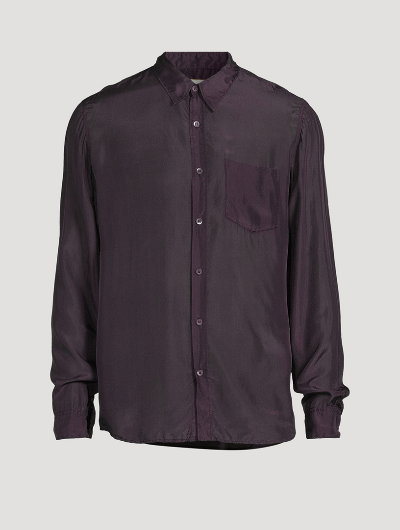 Silk Long Sleeve Shirt | Black
