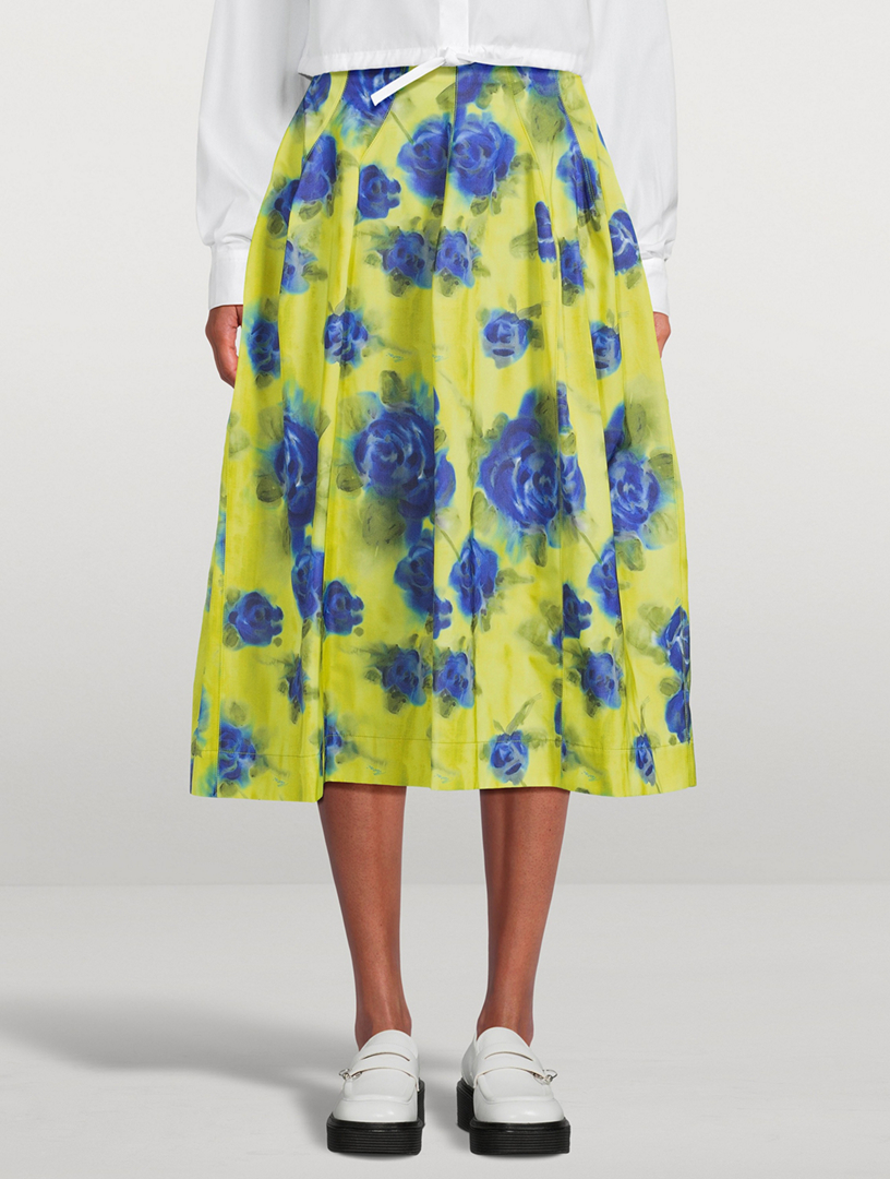 Taffeta Midi Skirt Idyll Print