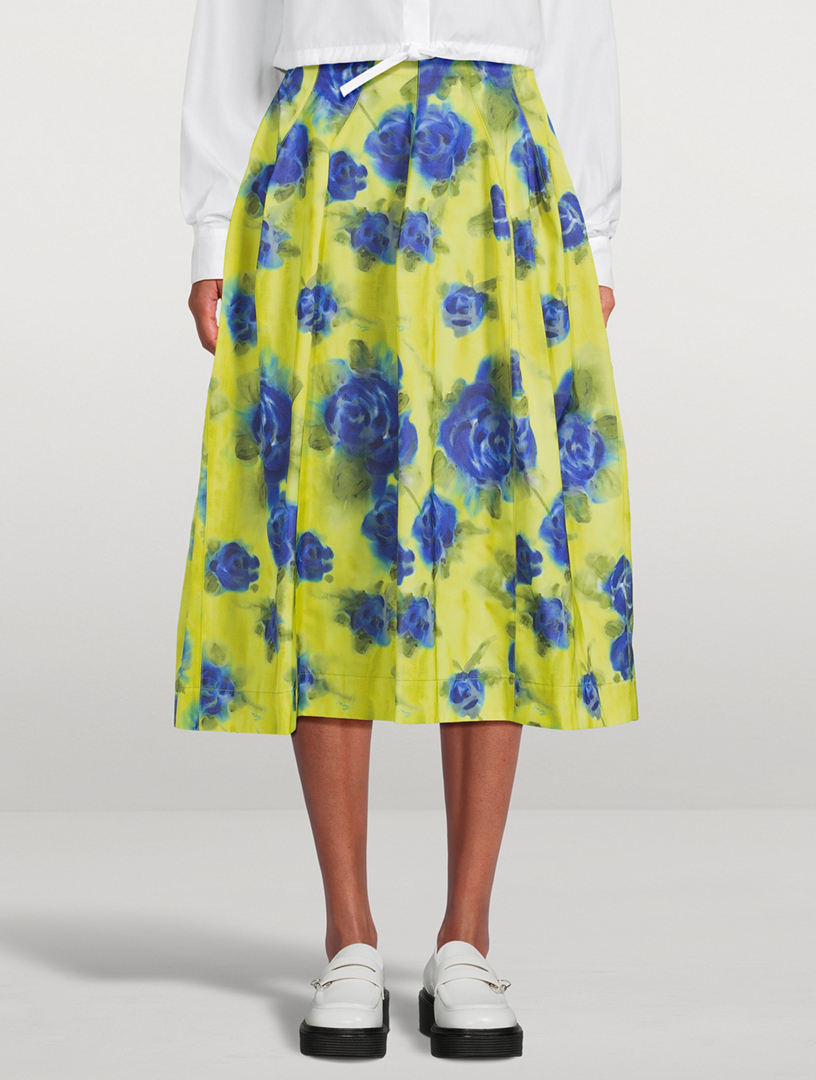 Taffeta Midi Skirt Idyll Print