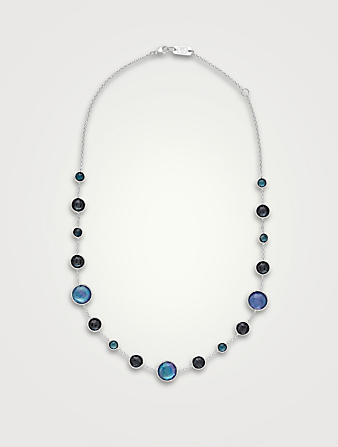 Short Lollitini Sterling Silver Necklace With Gemstones