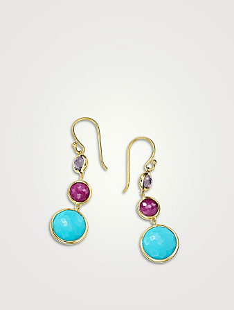 Lollitini 18K Gold Drop Earrings With Gemstones