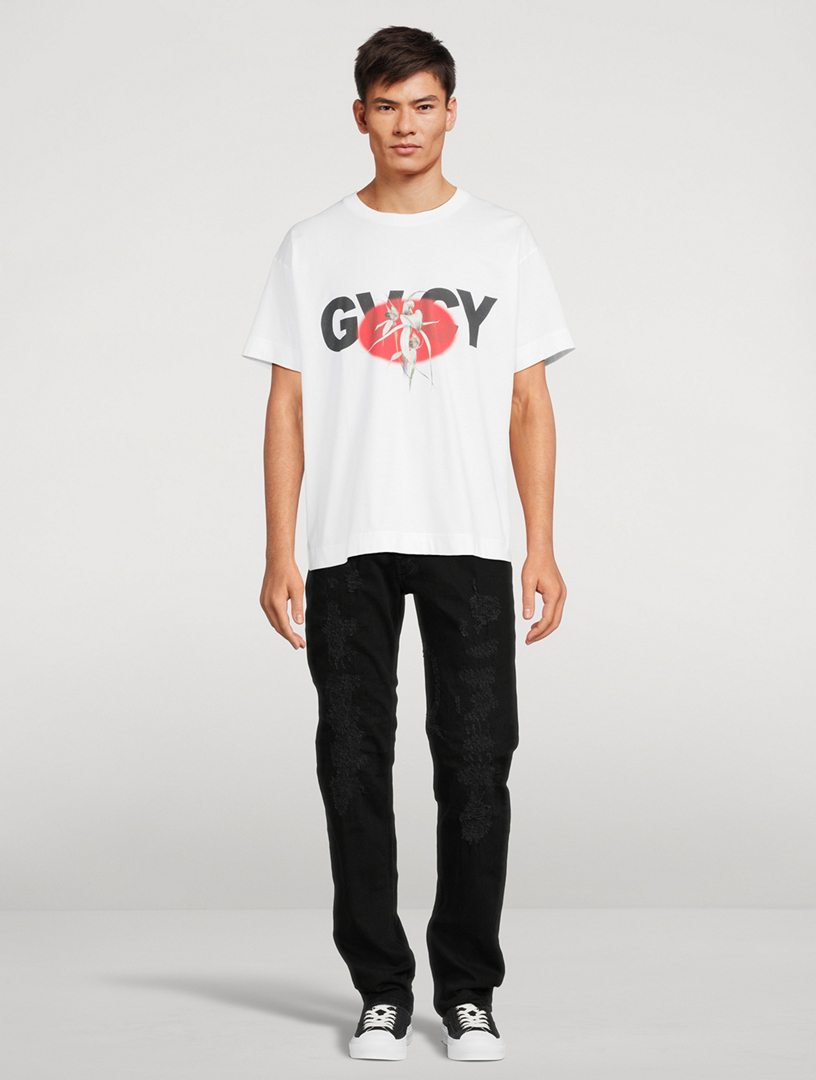 Boxy T-Shirt With Logo Flower