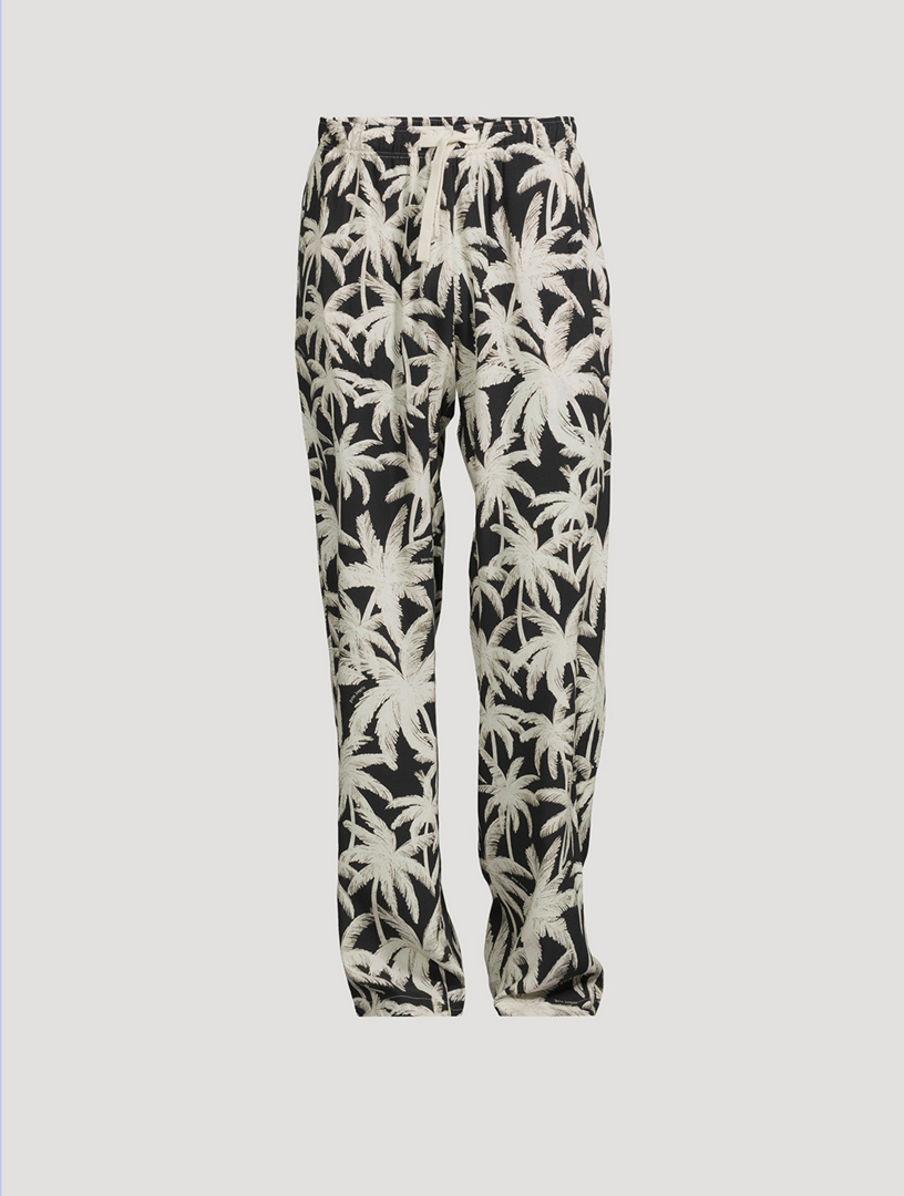 Loose-Fit Pants Palm Print