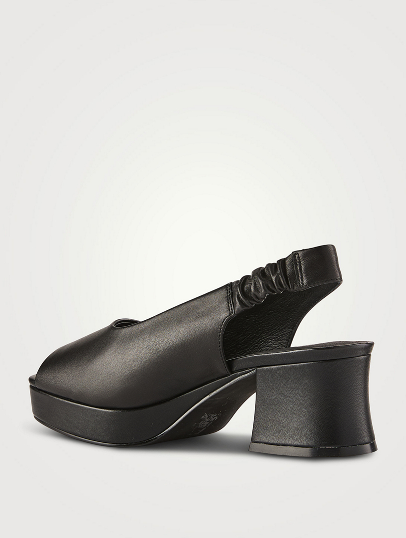Extendo Leather Platform Slingback Pumps