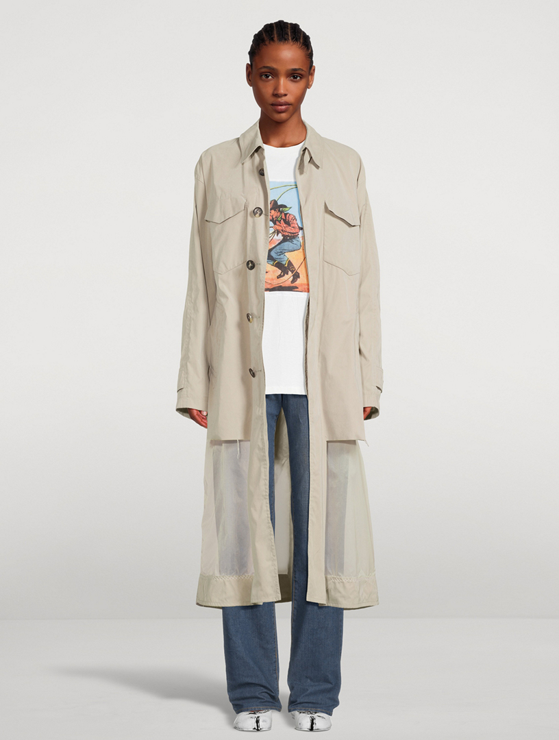 Mixed-Media Trench Coat