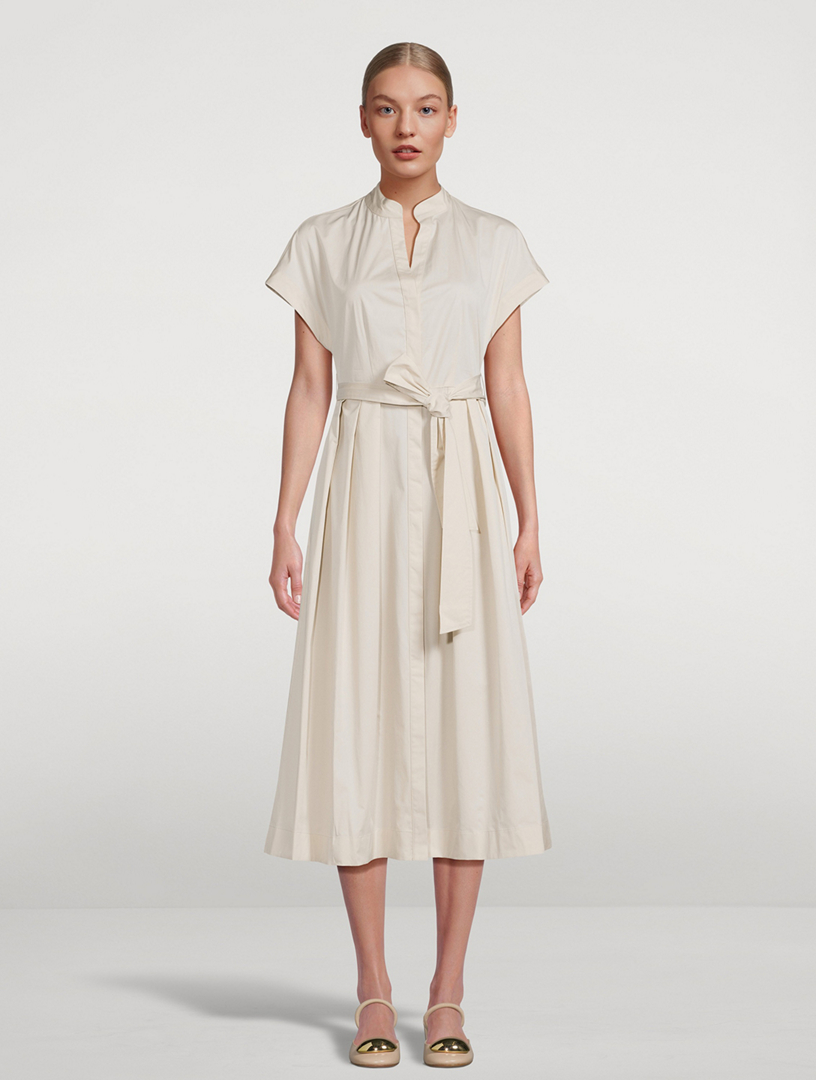 Belted Poplin Shirt Dress