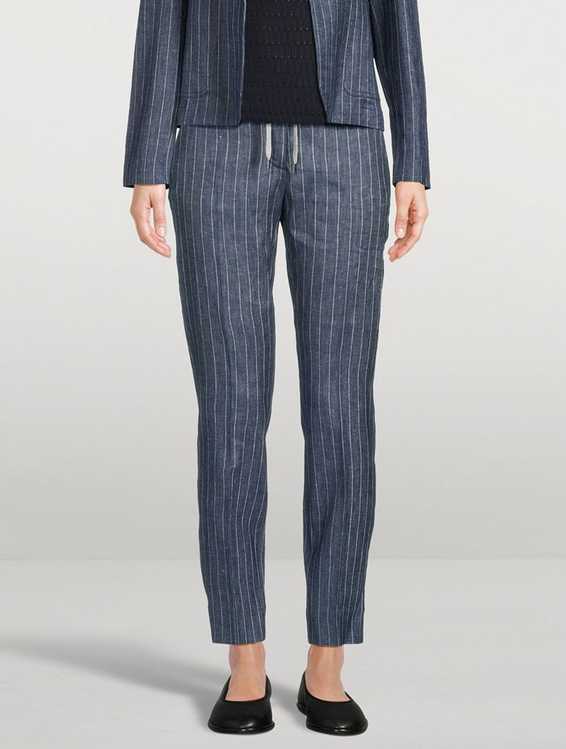 Slim Trousers Pinstripe Print