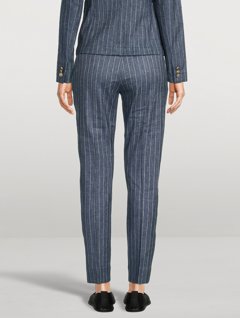 Slim Trousers Pinstripe Print