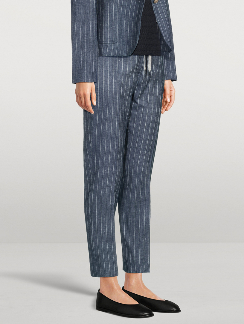 Slim Trousers Pinstripe Print