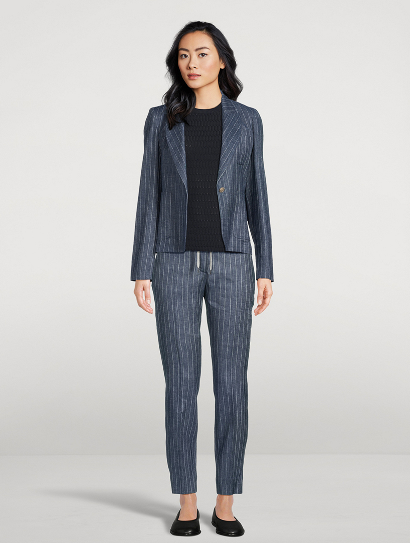 Slim Trousers Pinstripe Print