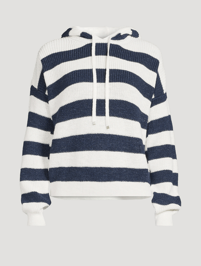 Stripe Jacquard Knit Hoodie