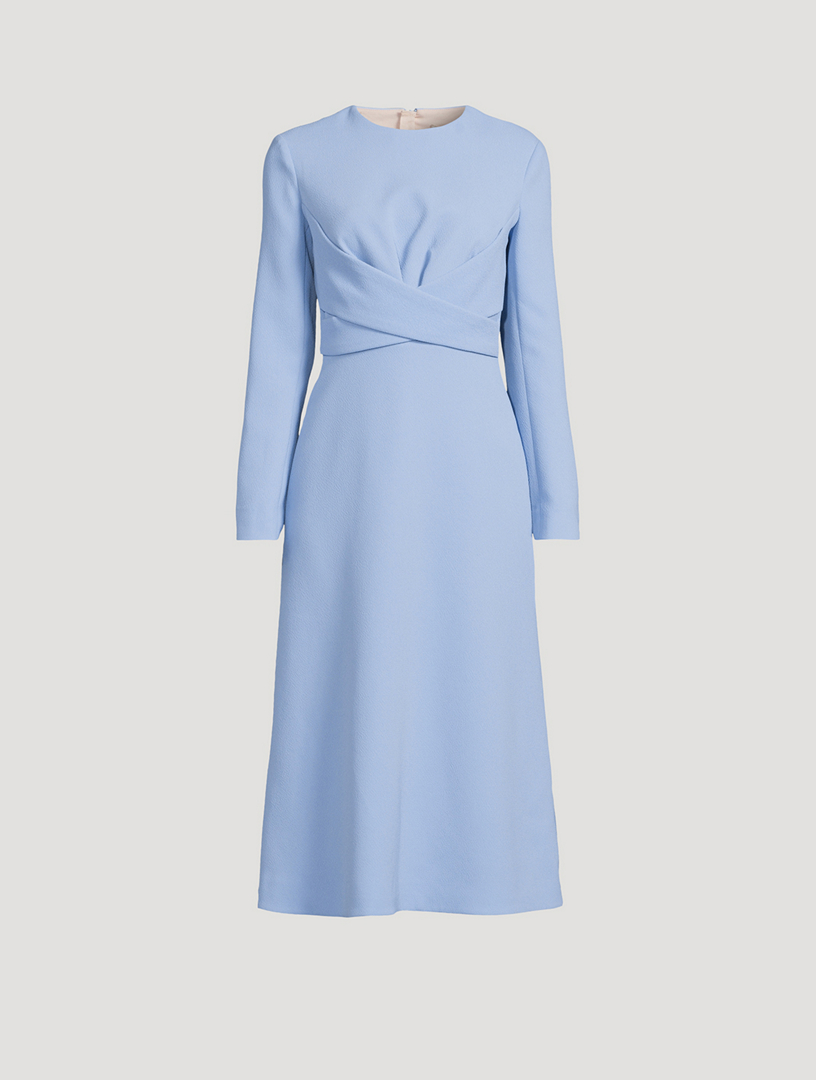 Elta Wrap-Front Double Crepe Dress