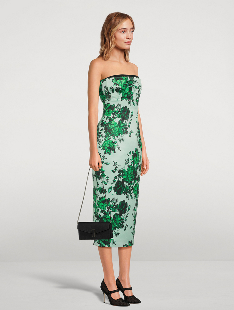 Adalina Strapless Midi Dress Floral Print