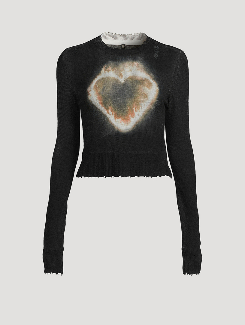 R13 Flaming Heart Cashmere Top Holt Renfrew