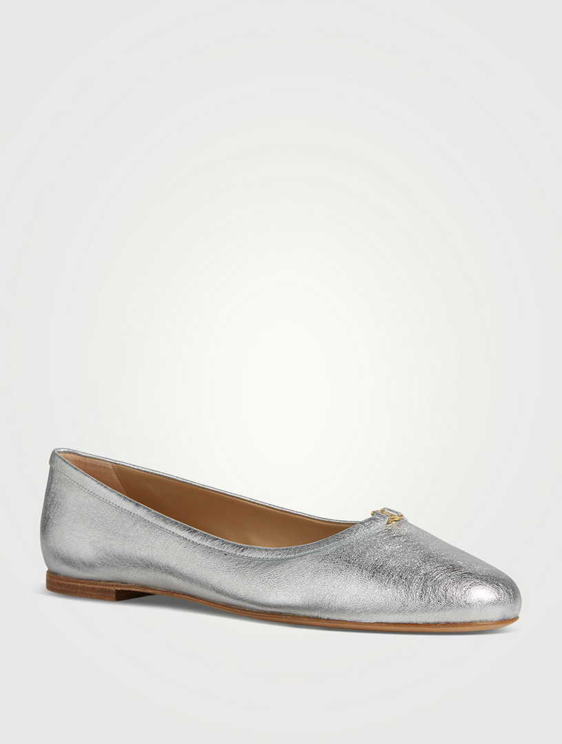Marcie Metallic Leather Ballet Flats