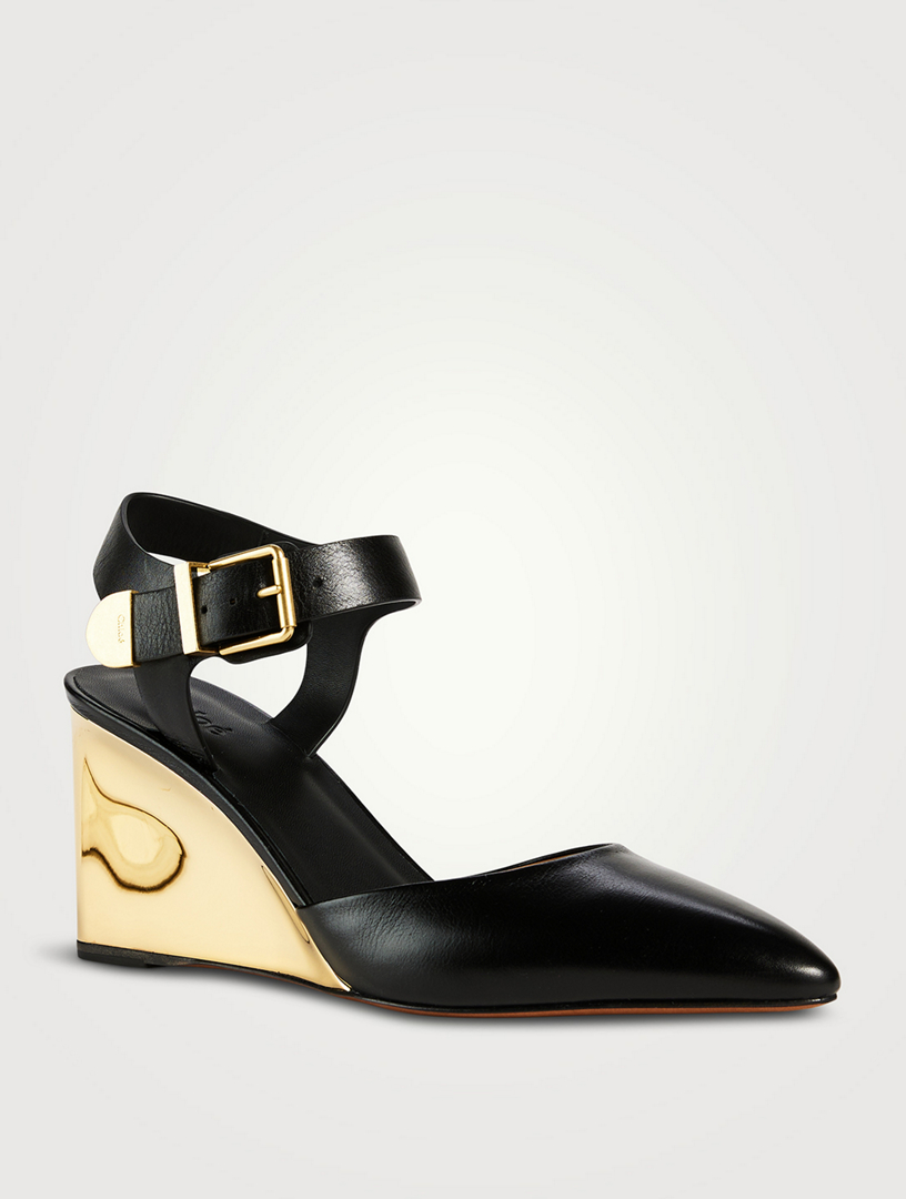 Rebecca Leather Wedge Pumps