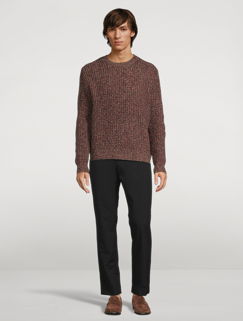 VINCE Marled Waffle Crewneck Sweater