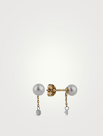 Boucles d’oreilles à chaîne Sea Of Beauty avec perle et diamant