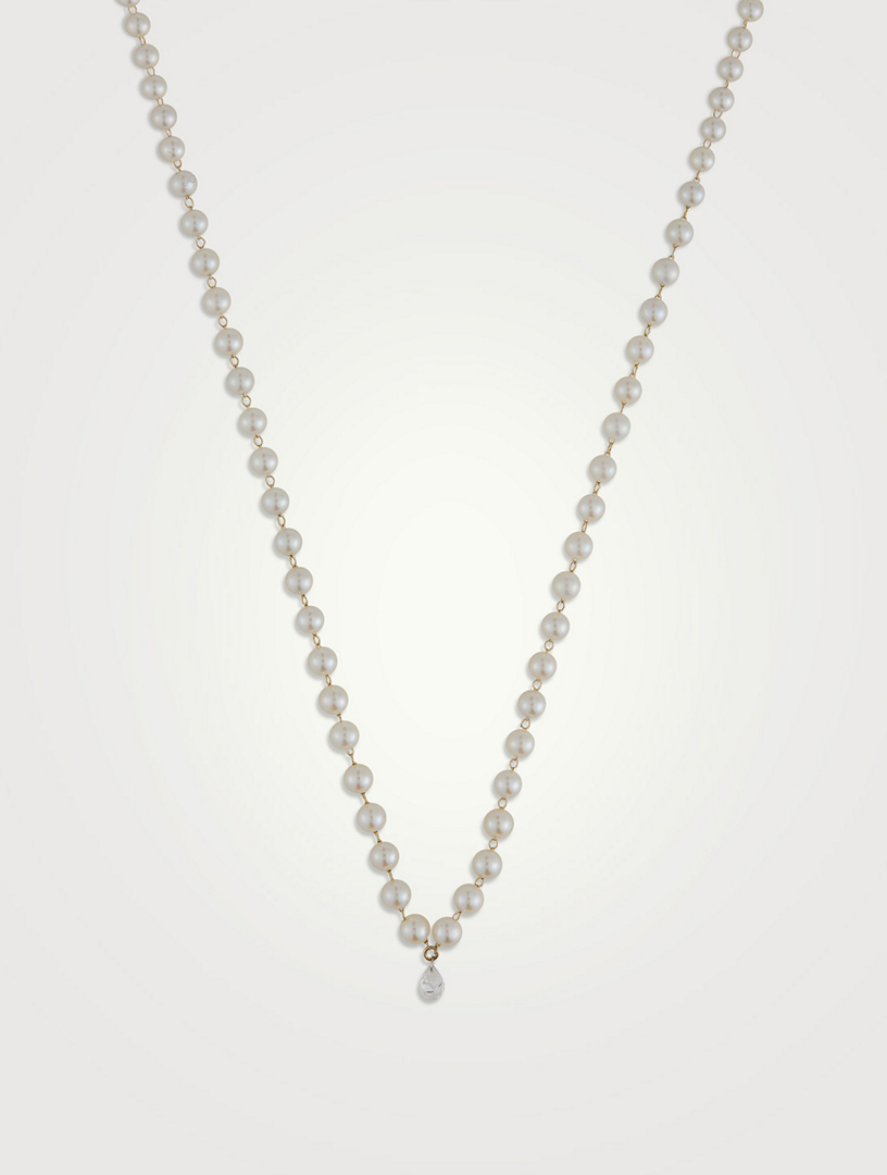 MIZUKI♡ Sea of Beauty Pearl and Diamond Necklace MIZUKI Sea of Beauty 14-karat gold, pearl and diamond