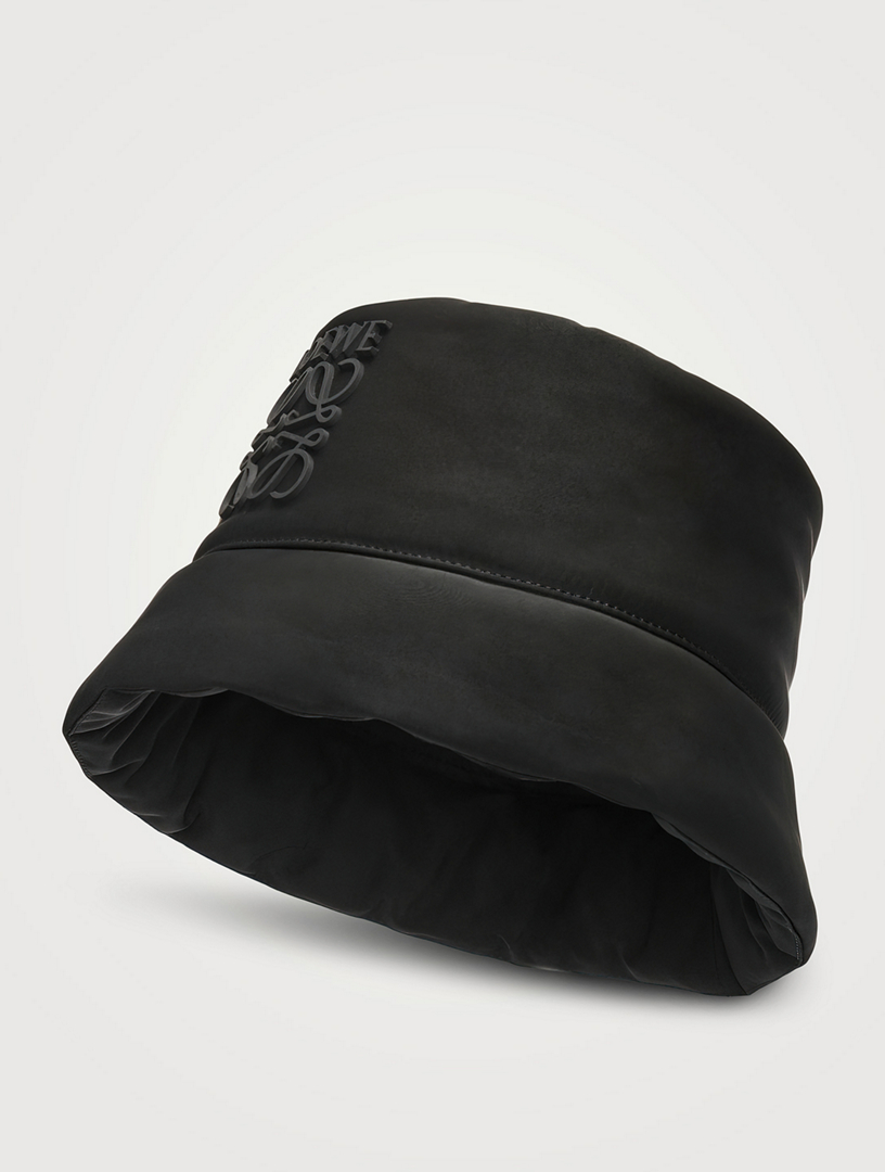 Loewe Hat Puffer Bucket Black Puffer bucket hat in nylon Black - LOEWE Europe official website main image 4