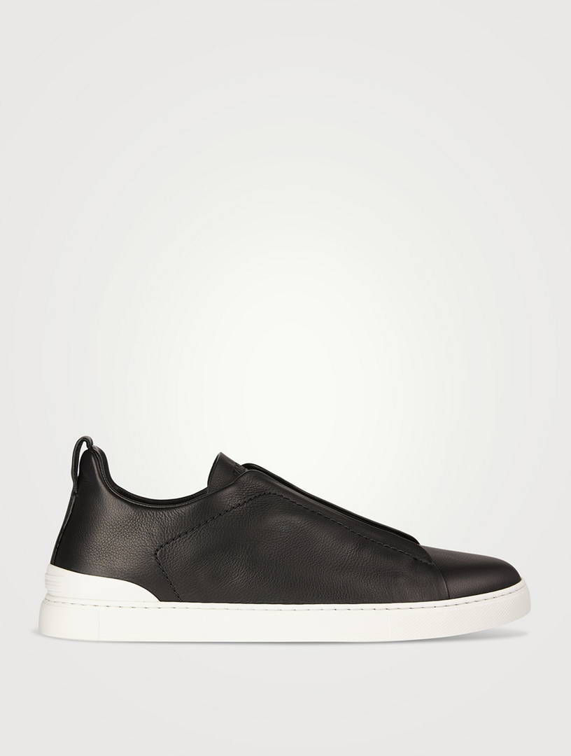 Triple Stitch Leather Sneakers
