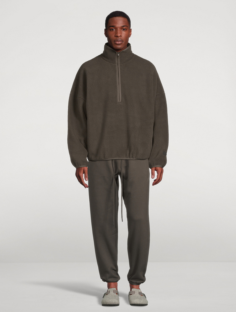 FEAR OF GOD ESSENTIALS Fleece Half-Zip Sweatshirt | Holt Renfrew