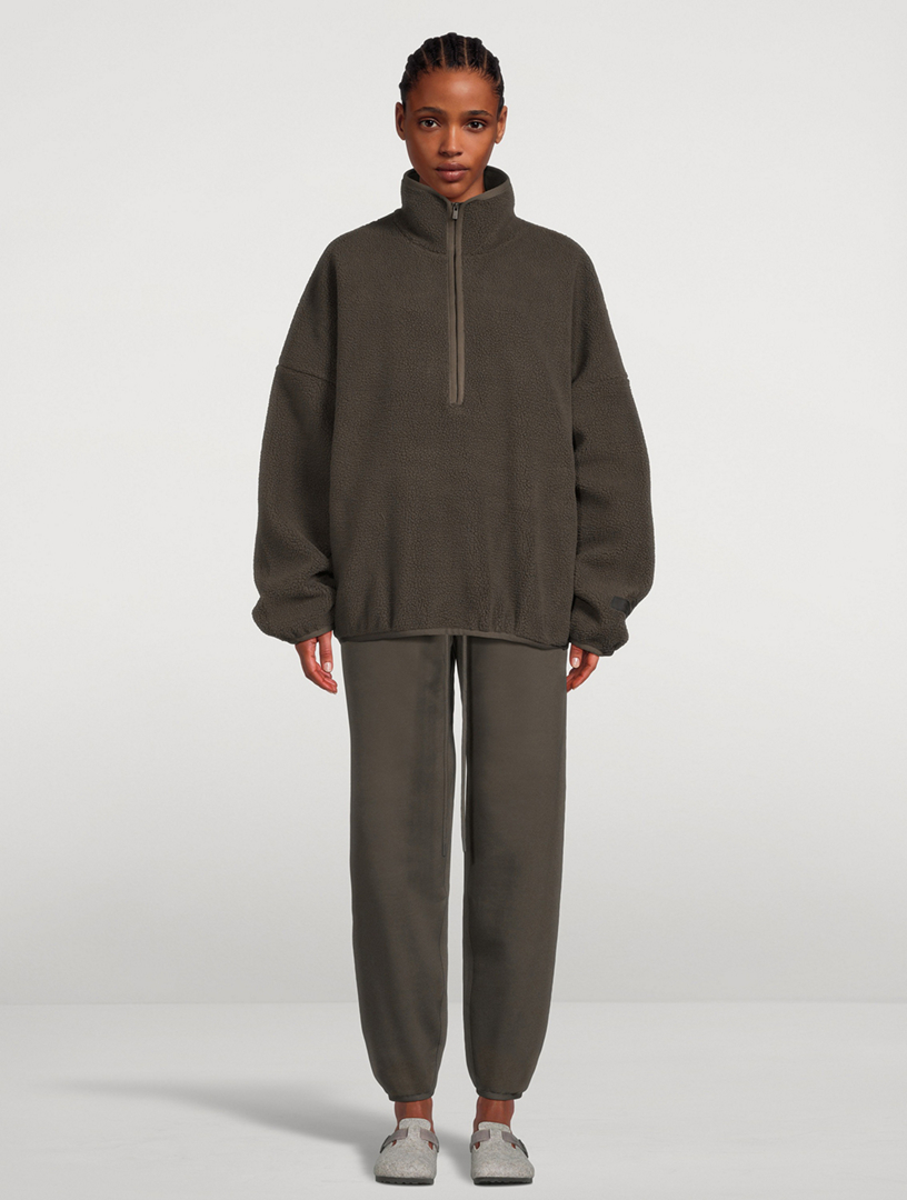 FEAR OF GOD ESSENTIALS Fleece Half-Zip Sweatshirt | Holt Renfrew