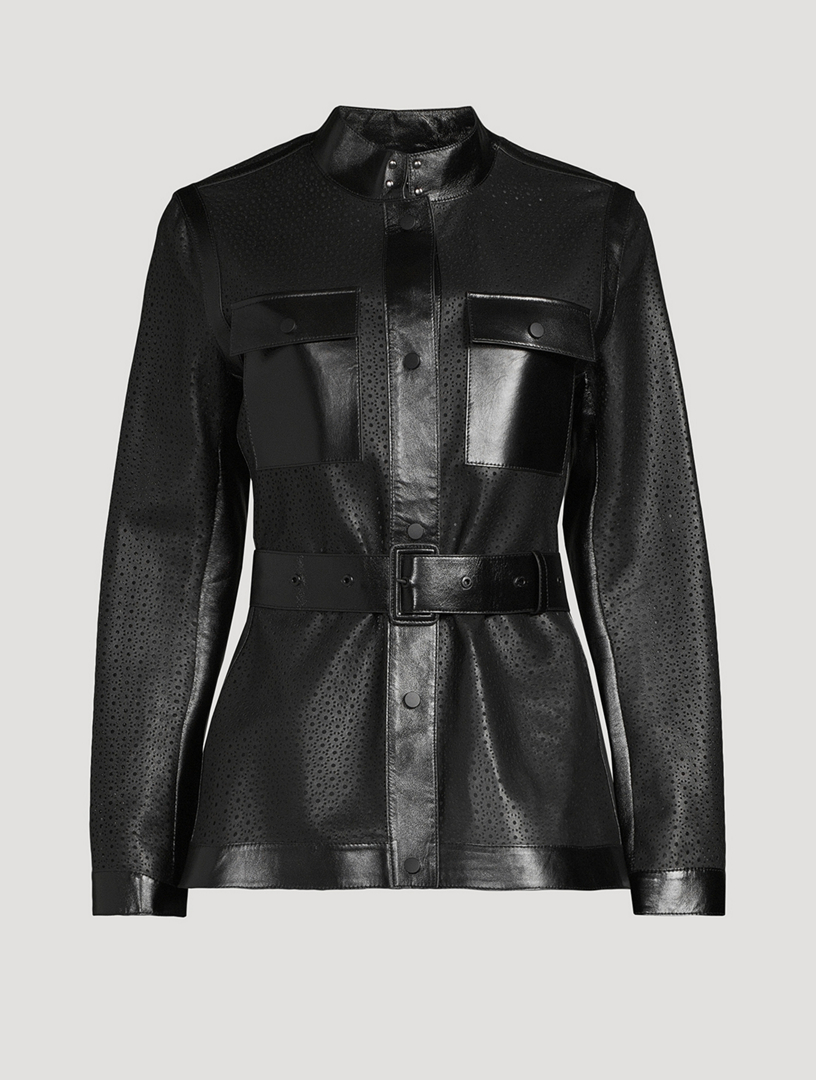 Perforated hot sale leather jacket