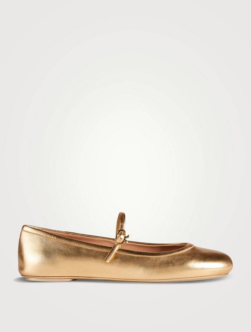 Marcie metallic leather ballet flats in silver - Chloe