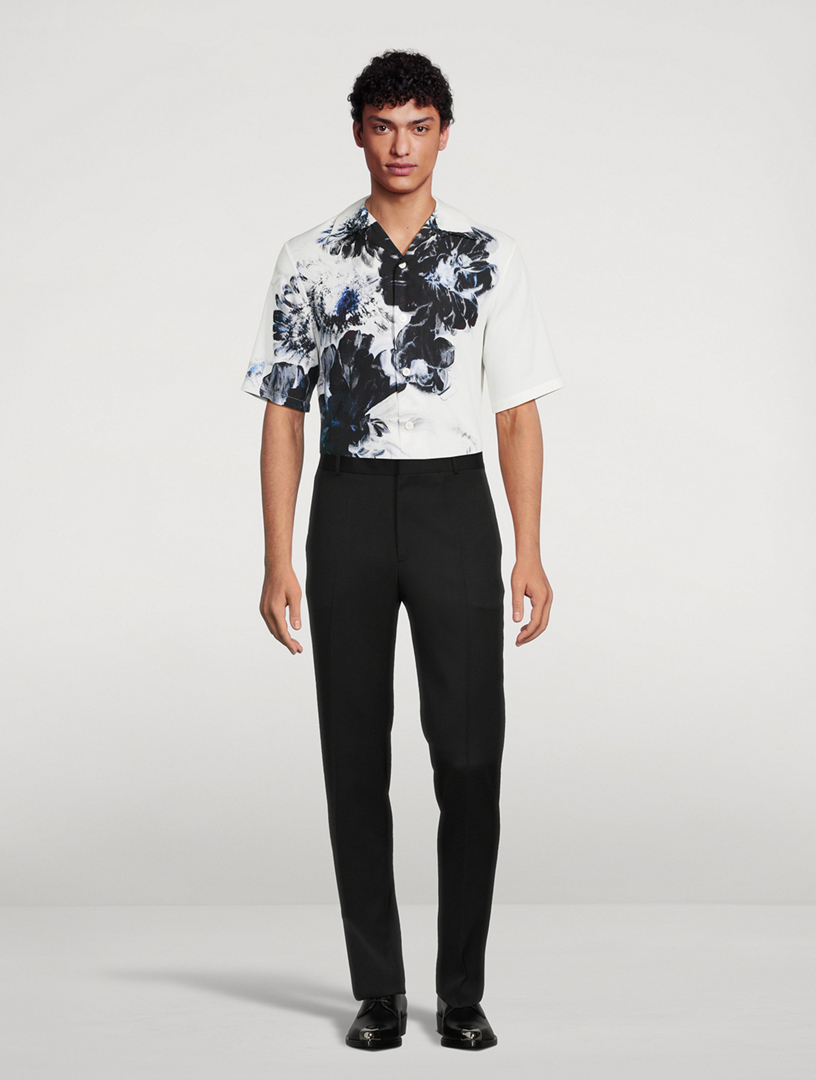 Dutch Flower Silk Short-Sleeve Shirt