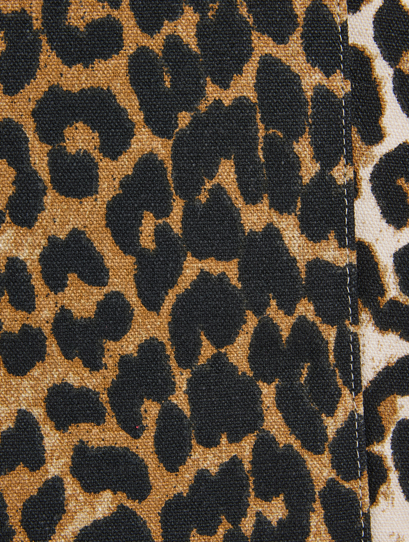 GANNI XXL Canvas Tote Bag In Leopard Print | Holt Renfrew