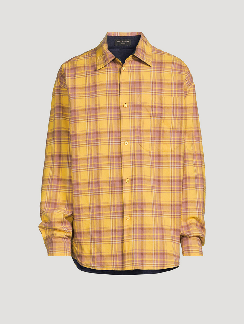 Balenciaga Reversible Shirt Large Fit Yellow Man L Cotton
