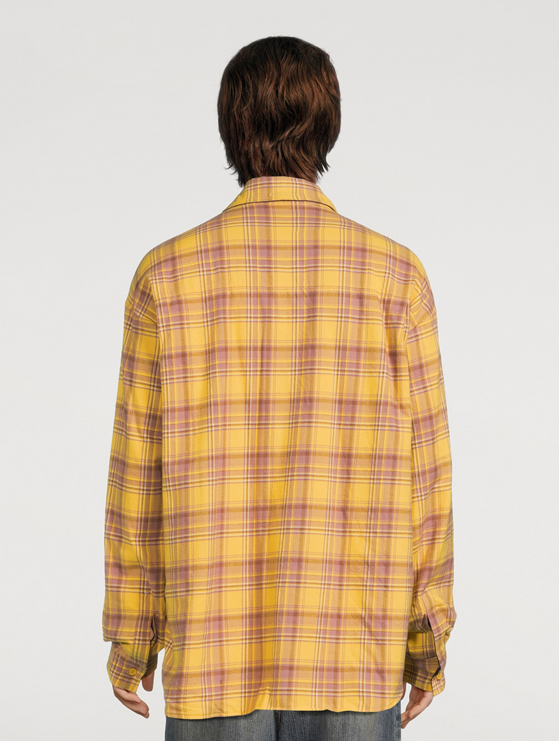 Balenciaga Reversible Shirt Large Fit Yellow Man L Cotton