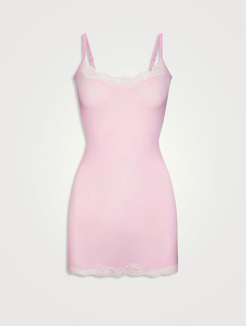 skims pink dress lace trim｜TikTok Search