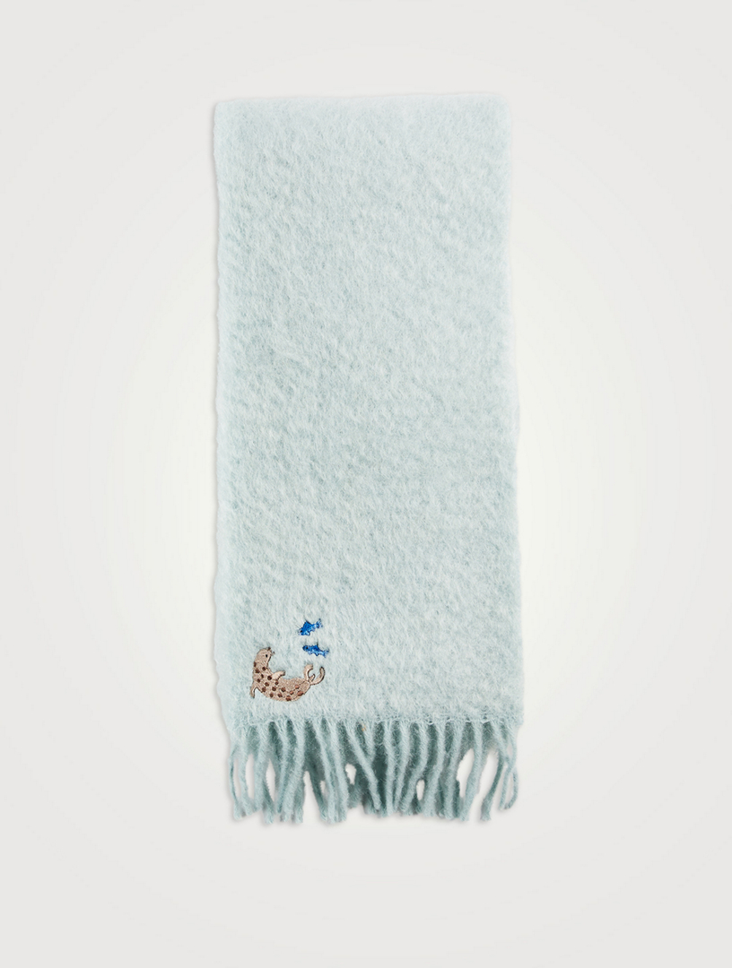 Loewe x Suna Fujita Scarf With Penguin Embroidery