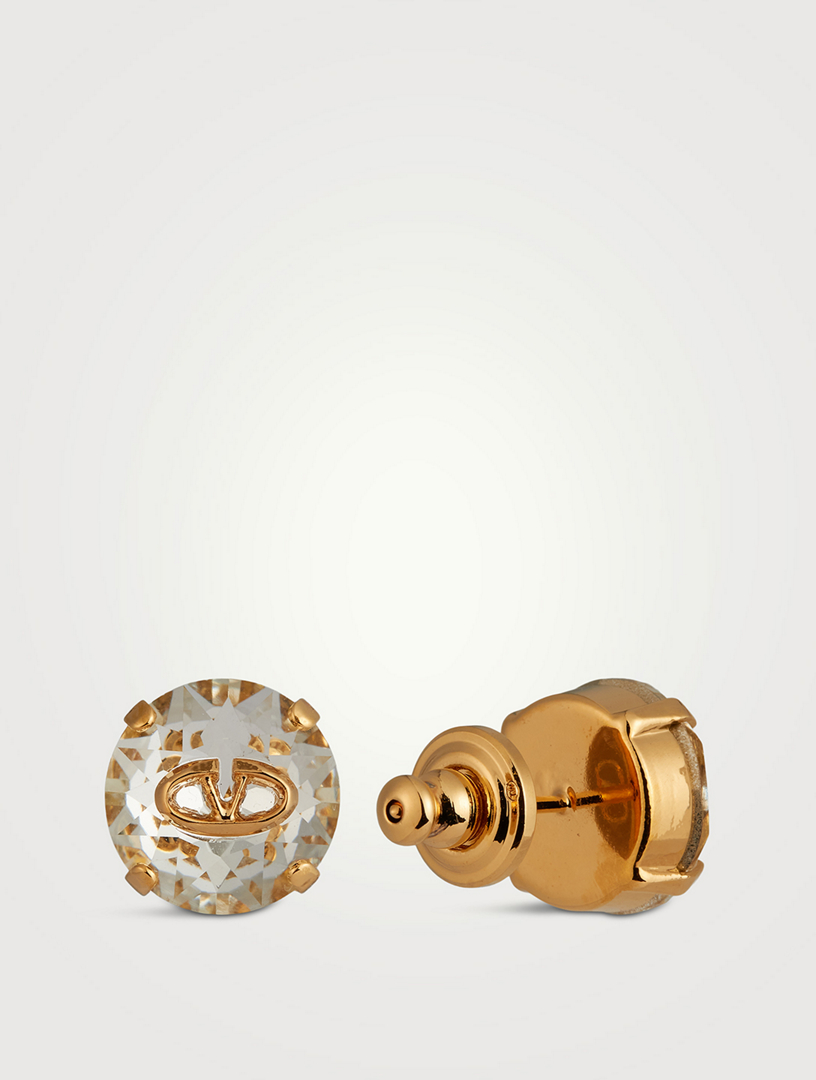 VLOGO Crystal Stud Earrings