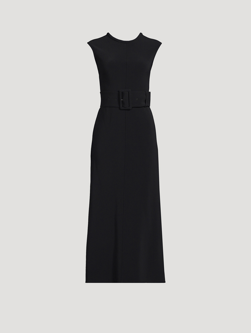 ANOTHER TOMORROW Belted Bias Midi Dress | Holt Renfrew