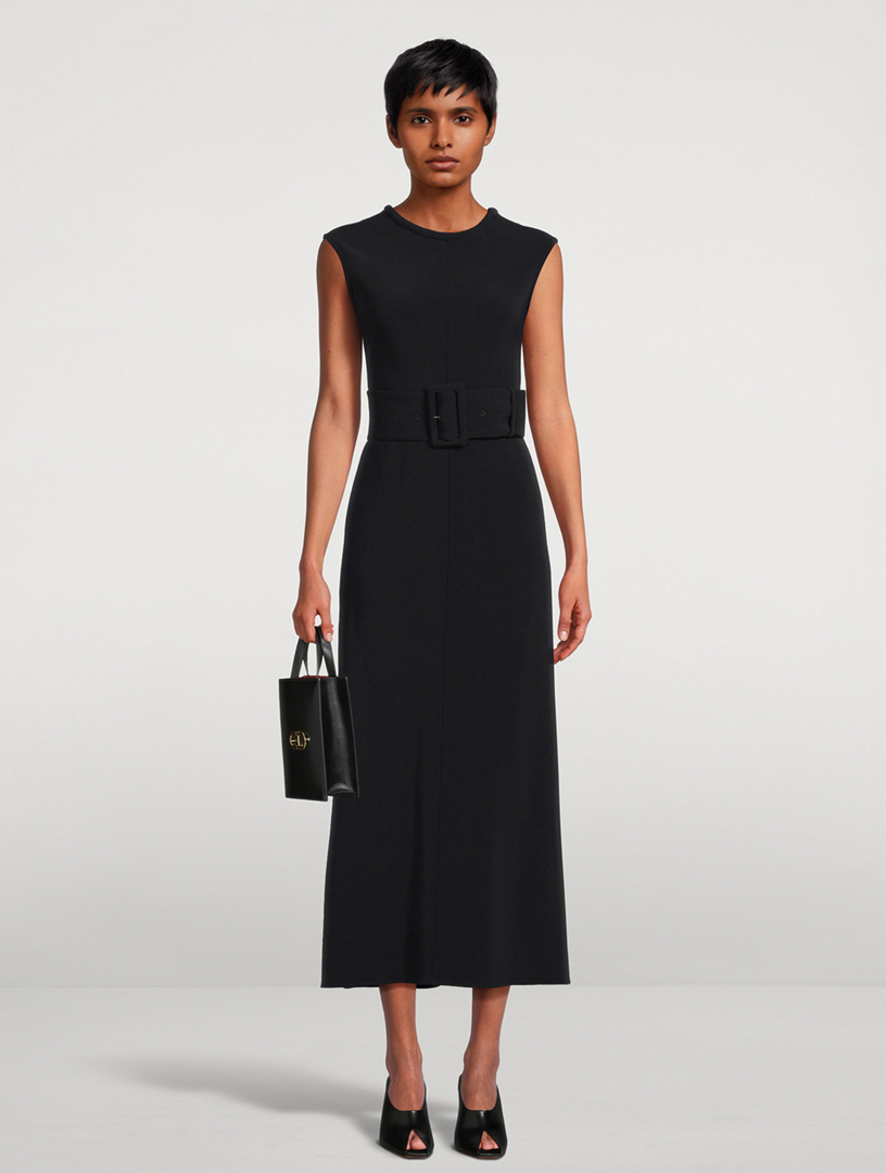 Belted Bias Midi Dress